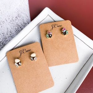 J. Crew Trio Stone Stud Earrings - Neutral